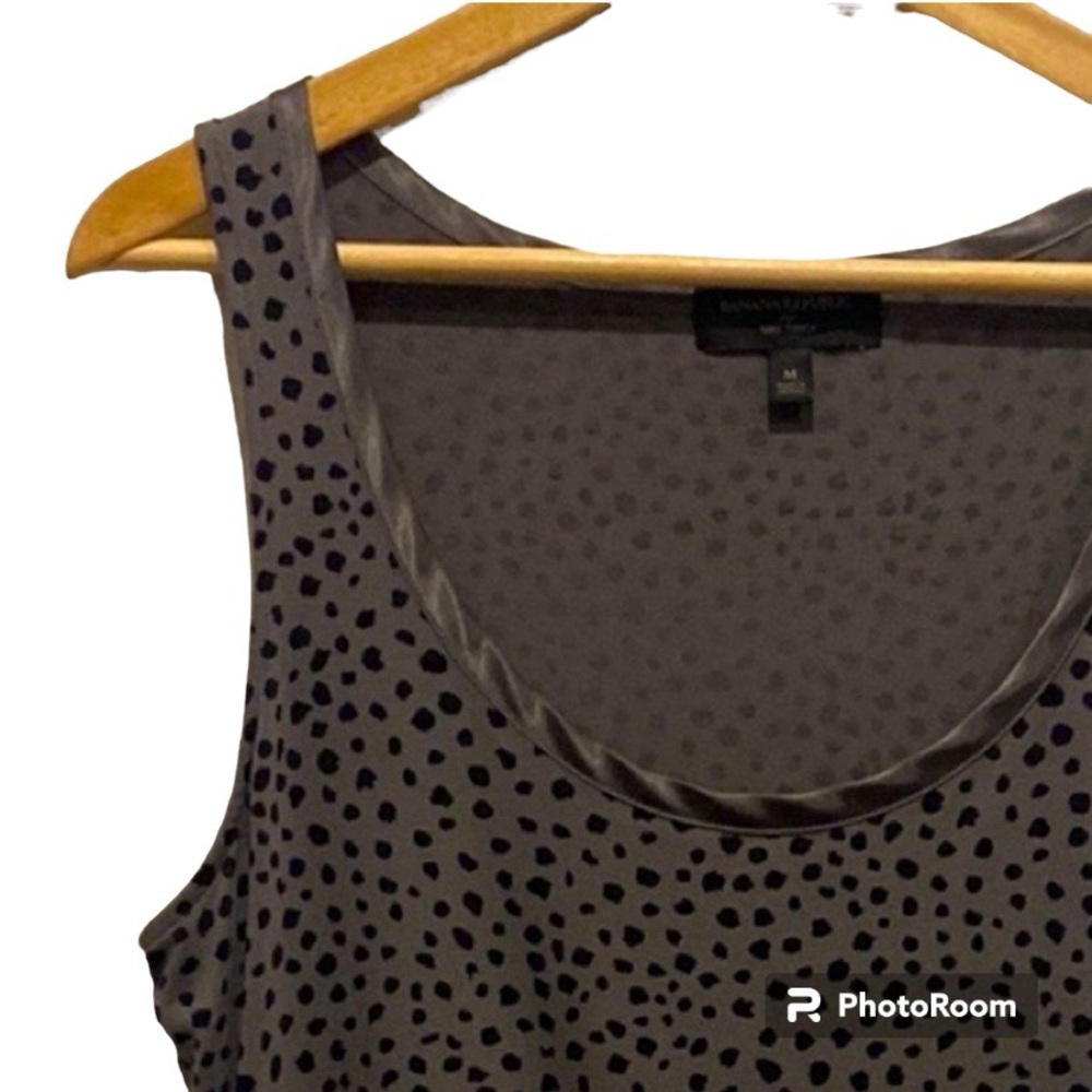 Banana Republic Women’s Luxe Tank Top M Gray Black Cheetah Animal Print Top